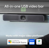 Logitech MeetUp 2 Video Conferencing Camera – 4K Resolution, 120° Diagonal Field of View, 4x HD Zoom, Digital Pan/Tilt, AI-Powered Noise Suppression, Six MEMS Microphones, Black Finish